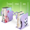 Подставка-держатель для книг и учебников BRAUBERG KIDS "Panda", раздвижная, металлическая, 238064 - фото 2642251