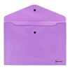 Папка-конверт с кнопкой BRAUBERG "Pastel", А4, до 100 листов, непрозрачная, лиловая, 0,18 мм, 270475 - фото 2642445