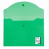 Папка-конверт с кнопкой МАЛОГО ФОРМАТА (240х190 мм), А5, прозрачная, зеленая, 0,15 мм, STAFF, 270464 - фото 2642448