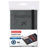 Обложка для паспорта с карманами и резинкой, мягкая экокожа, "PASSPORT", серая, BRAUBERG, 238203 - фото 2642604