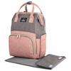 Рюкзак для мамы BRAUBERG MOMMY с ковриком, крепления на коляску, термокарманы, серый/розовый, 40x26x17 см, 270821 - фото 2642900