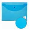Папка-конверт с кнопкой STAFF, А4, до 100 листов, прозрачная, синяя, 0,15 мм, 270470 - фото 2643997