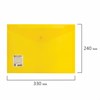 Папка-конверт с кнопкой BRAUBERG А4 до 100 л. прозрачная желтая СВЕРХПРОЧНАЯ 0,18 мм, 270472 - фото 2644211