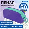 Пенал BRAUBERG с объемной "тракторной" молнией, 1 отделение, ПВХ, 22х8х6,5 см, "Contrast mint", 271565 - фото 2647651