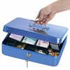 Ящик для денег, ценностей, документов, печатей, 90х240х300 мм, ключевой замок, синий, BRAUBERG, 290336 - фото 2650879