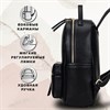 Рюкзак из экокожи BRAUBERG PODIUM женский, с отделением для планшета, черный, 34x25x13 см, 270817 - фото 2651910