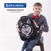 Ранец BRAUBERG SHINY, 2 отделения, с брелоком, "Husky", СВЕТЯЩИЙСЯ РИСУНОК, 38х28х14 см, 271383 - фото 2652192