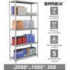Стеллаж металлический BRABIX "MS Plus-200/30-5", 2000х1000х300 мм, 5 полок, регулируемые опоры, 291108, S241BR163502 - фото 2653290