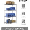 Стеллаж металлический BRABIX "MS KD-180/60-4", 1800х1000х600 мм), 4 полки, компактная упаковка, 291117, S240BR146402 - фото 2653301