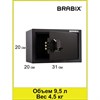Сейф мебельный BRABIX "SF-200EL", 200х310х200 мм, электронный замок, черный, 291145, S103BR211214 - фото 2655967