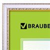 Рамка 30х40 см, пластик, багет 30 мм, BRAUBERG "HIT4", белая с двойной позолотой, стекло, 391002 - фото 2659916