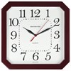 Часы настенные TROYKATIME (TROYKA) 31331316, восьмигранник, белые, коричневая рамка, 29х29х3,5 см - фото 2669659