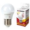 Лампа светодиодная SONNEN, 5 (40) Вт, цоколь E27, шар, теплый белый свет, 30000 ч, LED G45-5W-2700-E27, 453699 - фото 2669790