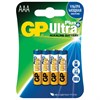 Батарейки КОМПЛЕКТ 4 шт., GP Ultra Plus, AAA (LR03, 24 А), алкалиновые, мизинчиковые, 24AUPNEW-2CR4 - фото 2669827