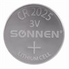 Батарейка SONNEN Lithium, CR2025, литиевая, 1 шт., в блистере, 451973 - фото 2669880