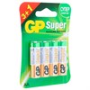 Батарейки КОМПЛЕКТ 4 шт., GP Super, AA (LR6,15А), алкалиновые, пальчиковые, ПРОМО 3+1, 15A3/1-2CR4 - фото 2672482