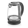 Чайник BRAYER BR1044, 2 л, 2200 Вт, закрытый нагревательный элемент, стекло, серый - фото 2673496