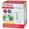 Чайник SONNEN KT-1743, 1,7 л, 2200 Вт, закрытый нагревательный элемент, пластик, белый, 453414 - фото 2674821
