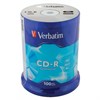 Диски CD-R VERBATIM 700 Mb 52х Cake Box (упаковка на шпиле), КОМПЛЕКТ 100 шт., 43411 - фото 2674840