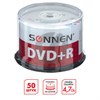 Диски DVD+R (плюс) SONNEN 4,7 Gb 16x Cake Box (упаковка на шпиле), КОМПЛЕКТ 50 шт., 512577 - фото 2674928