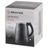 Чайник с двойными стенками BRAYER BR1043BK, 1,5 л, 2200 Вт, закрытый нагревательный элемент, черный - фото 2675901