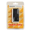 Хаб DEFENDER QUADRO INFIX, USB 2.0, 4 порта, порт для питания, 83504 - фото 2676048