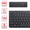 Клавиатура проводная SONNEN KB-8280, USB, 104 плоские клавиши, черная, 513510 - фото 2676086