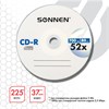Диск CD-R SONNEN, 700 Mb, 52x, бумажный конверт (1 штука), 512573 - фото 2676150