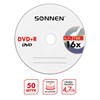 Диски DVD+R (плюс) SONNEN 4,7 Gb 16x Cake Box (упаковка на шпиле), КОМПЛЕКТ 50 шт., 512577 - фото 2676347