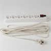 Сетевой фильтр SONNEN U-365, 6 розеток, с заземлением, выключатель, 10 А, 5 м, белый, 511427 - фото 2676482