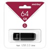 Флеш-диск 64GB SMARTBUY Quartz USB 2.0, черный, SB64GBQZ-K - фото 2676682