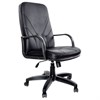 Кресло из натуральной кожи "Менеджер", монолитный каркас, черное - фото 2676897
