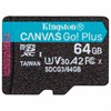 Карта памяти microSDXC 64GB KINGSTON Canvas Go Plus UHS-I U3, 170 Мб/с (class 10), SDCG3/64GB - фото 2677477