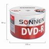 Диски DVD-R SONNEN 4,7 Gb 16x Bulk (термоусадка без шпиля), КОМПЛЕКТ 50 шт., 512574 - фото 2677586
