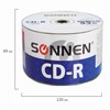 Диски CD-R SONNEN 700 Mb 52x Bulk (термоусадка без шпиля), КОМПЛЕКТ 50 шт., 512571 - фото 2677687
