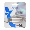 Флеш-диск 64 GB NETAC U352, USB 2.0, металлический корпус, серебристый, NT03U352N-064G-20PN - фото 2678674
