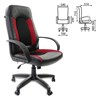 Кресло офисное BRABIX "Strike EX-525", экокожа черная, ткань черная/бордовая, TW, 531379 - фото 2679035