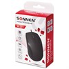 Мышь проводная SONNEN М-201, USB, 1000 dpi, 2 кнопки + колесо-кнопка, оптическая, черная, 512631 - фото 2679070