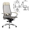 Кресло офисное МЕТТА "SAMURAI" S-1.04, сверхпрочная ткань-сетка, бежевое - фото 2679204