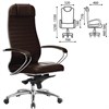 Кресло офисное МЕТТА "SAMURAI" KL-1.04, экокожа, темно-коричневое - фото 2679462