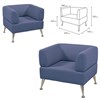Кресло мягкое "Норд", "V-700", 820х720х730 мм, c подлокотниками, экокожа, голубое - фото 2679690