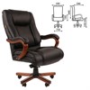 Кресло из натуральной кожи CH 503, нагрузка до 180 кг, дерево, черное - фото 2679818