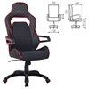 Кресло компьютерное BRABIX "Nitro GM-001", ткань, экокожа, черное, вставки красные, 531816 - фото 2679920