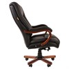 Кресло из натуральной кожи CH 503, нагрузка до 180 кг, дерево, черное - фото 2680205