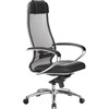 Кресло офисное МЕТТА "SAMURAI" SL-1.04, сверхпрочная ткань-сетка/экокожа, черное - фото 2680589