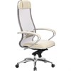 Кресло офисное МЕТТА "SAMURAI" SL-1.04, сверхпрочная ткань-сетка/экокожа, бежевое - фото 2680922