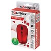 Мышь беспроводная SONNEN V-111, USB, 800/1200/1600 dpi, 4 кнопки, оптическая, красная, 513520 - фото 2680946