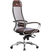 Кресло офисное МЕТТА "SAMURAI" SL-1.04, сверхпрочная ткань-сетка/экокожа, темно-коричневое - фото 2681211