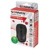 Мышь беспроводная SONNEN V-111, USB, 800/1200/1600 dpi, 4 кнопки, оптическая, черная, 513518 - фото 2681294