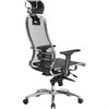 Кресло офисное МЕТТА "SAMURAI" S-3.04, с подголовником, сверхпрочная ткань-сетка, черное - фото 2681385